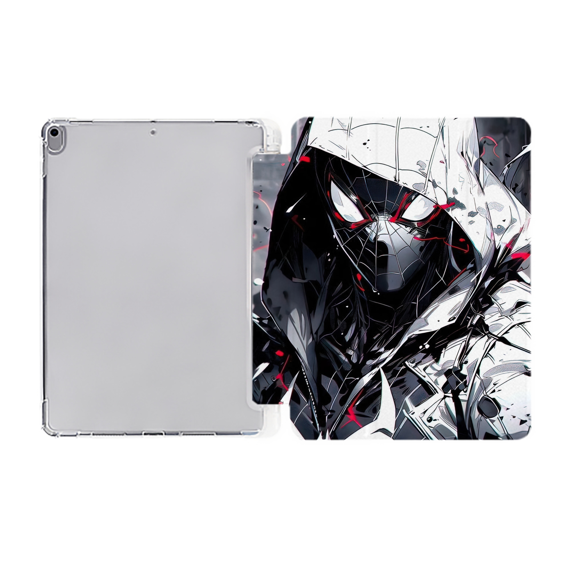 （画像用） Spider Man スパイダーマン IPad ケース ペン収納付き 三つ折りスタンド PUレザー×シリコン 対応機種9.5/10.5/10.9インチ